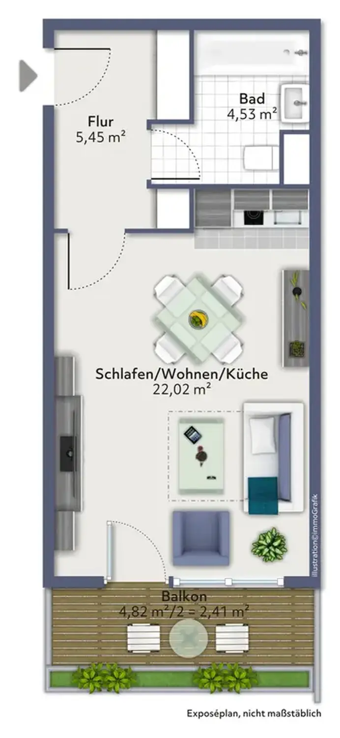Michaela Hain Immobilien - Architekturplan der Wohnung