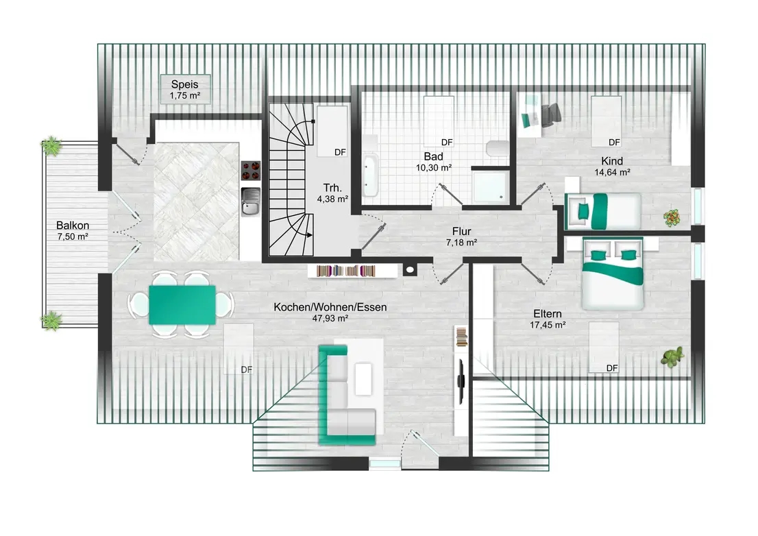 Michaela Hain Immobilien - Architekturplan der Wohnung