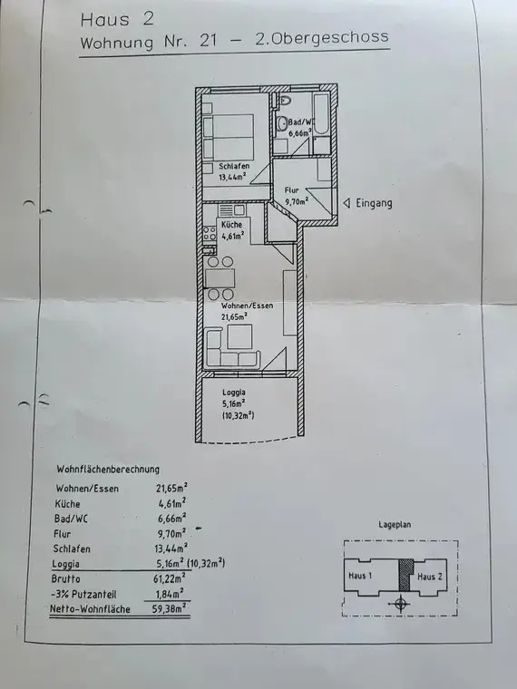 Michaela Hain Immobilien - Architekturplan der Wohnung
