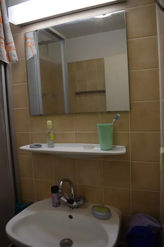 Michaela Hain Immobilien - Wohnung Wohnzimmer mit großer LED, Balkonblick