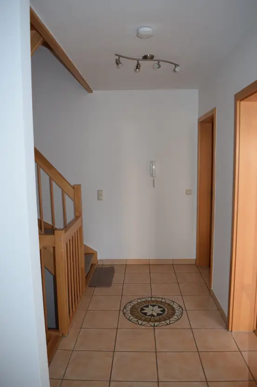 Michaela Hain Immobilien - Wohnung Wohnzimmer mit großer LED, Balkonblick