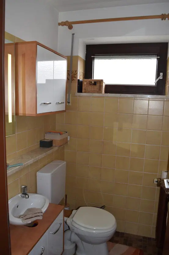 Michaela Hain Immobilien - Wohnung Wohnzimmer mit großer LED, Balkonblick