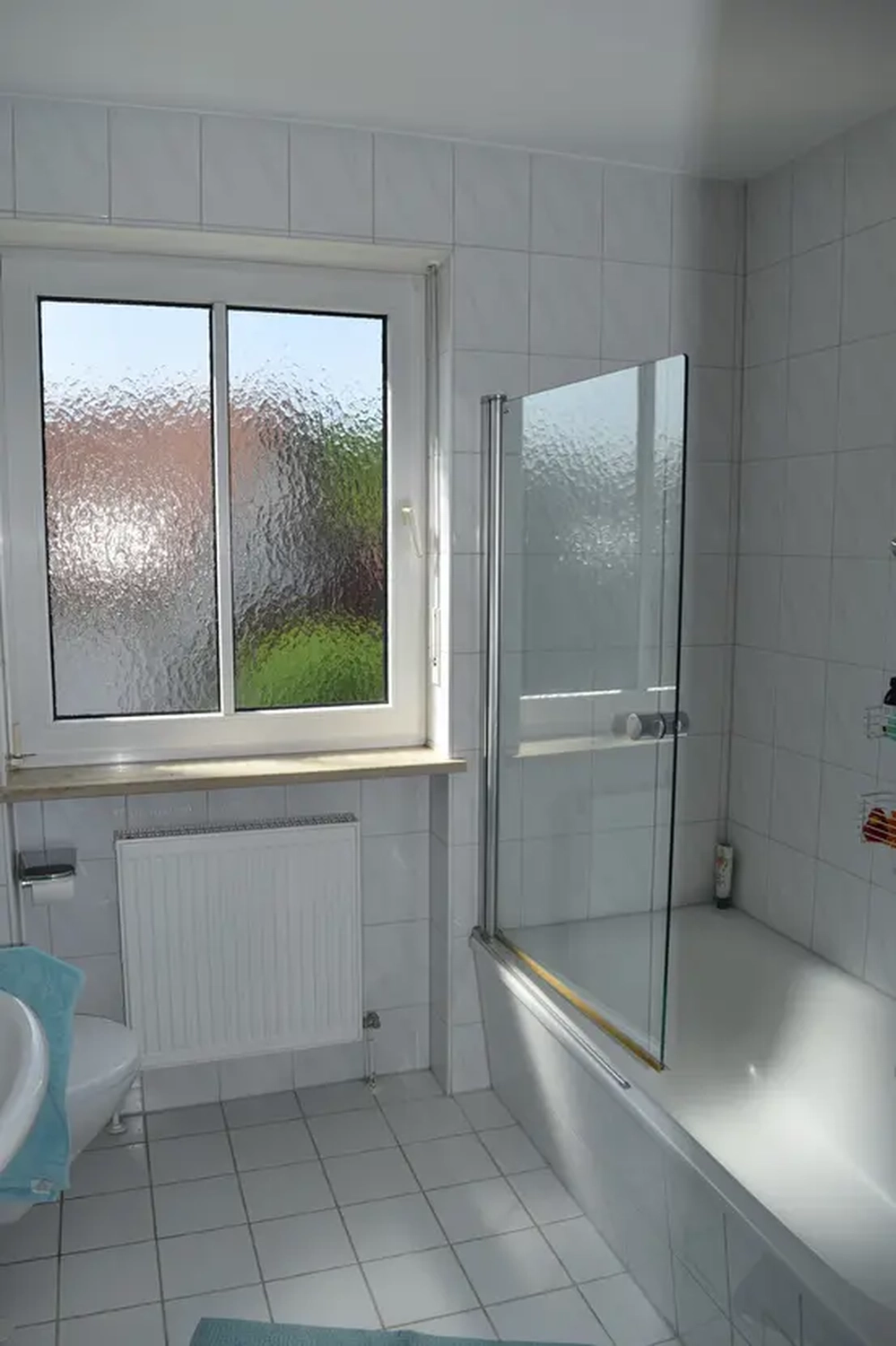 Michaela Hain Immobilien - Wohnung Wohnzimmer mit großer LED, Balkonblick